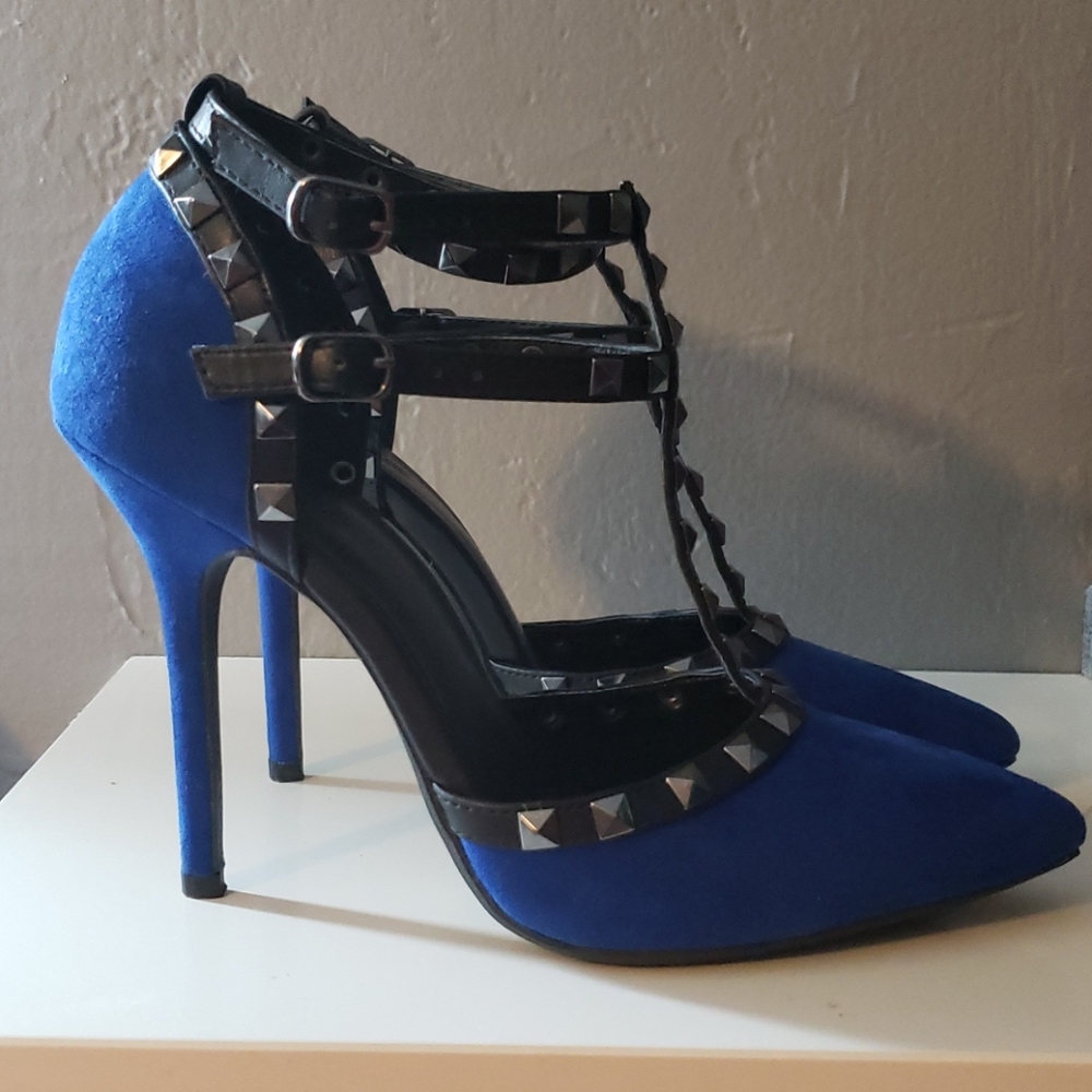 Blulanud black studded heels - Picture 2 of 5